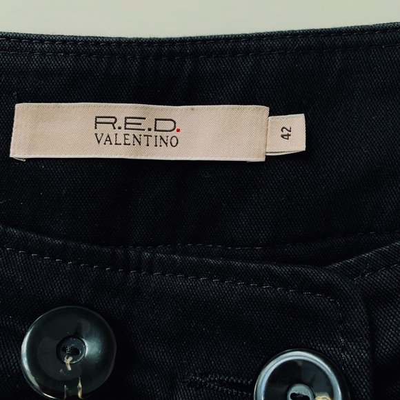🇮🇹 RED VALENTINO black capri pants size 6 - Picture 7 of 9